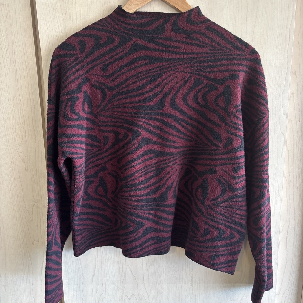 Philosophy Republic Clothing Womens Large Maroon Mock Neck Pullover Sweater